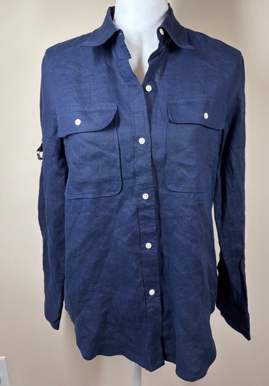 Ralph Lauren Navy Blue Casual Button-Down Shirt